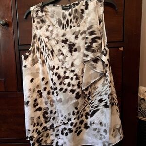 Apt. 9 Women's Black and Cream Patterned Blouse
